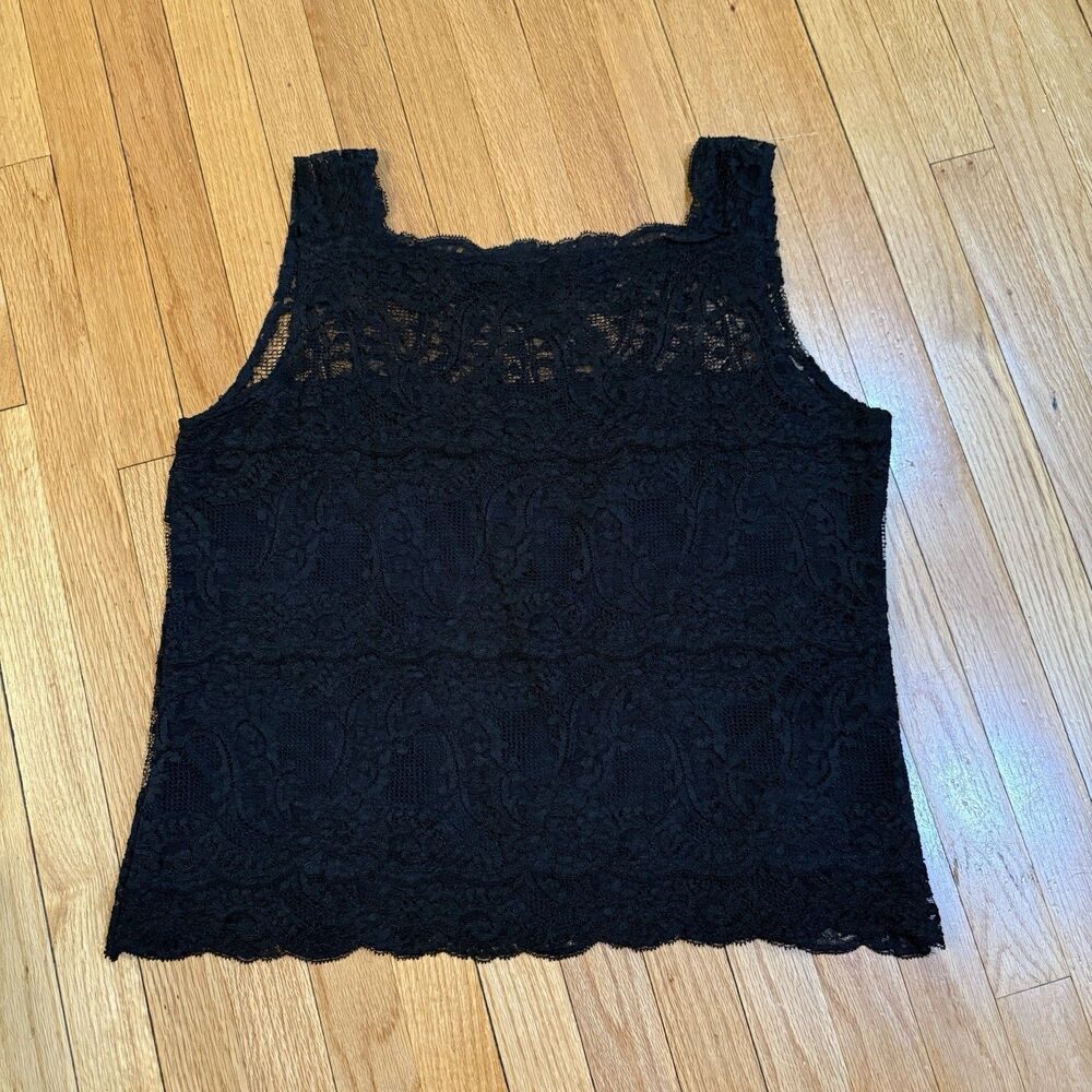 VTG Kay Celine Stretchy Lace Tank Top Women Plus Size 2X Fairygoth Y2K MADE USA